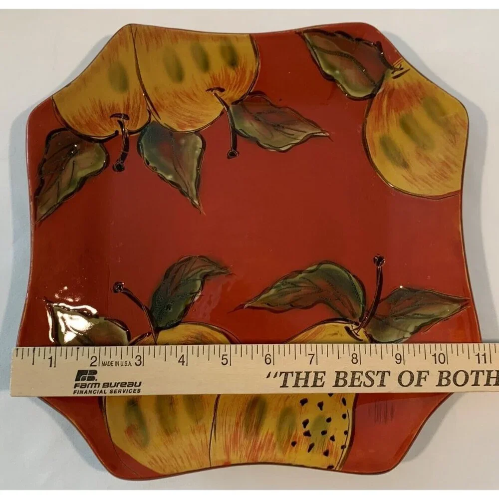 Hand-Painted Square Serving Plate 11